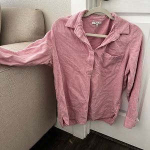 Medium pink madewell flannel with button detailing